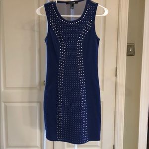 Blue studded body-con dress